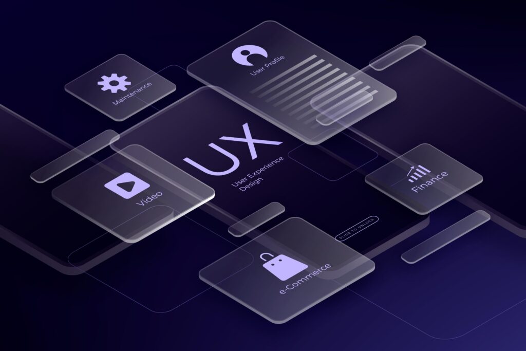 Image showing UX design mockup for a website