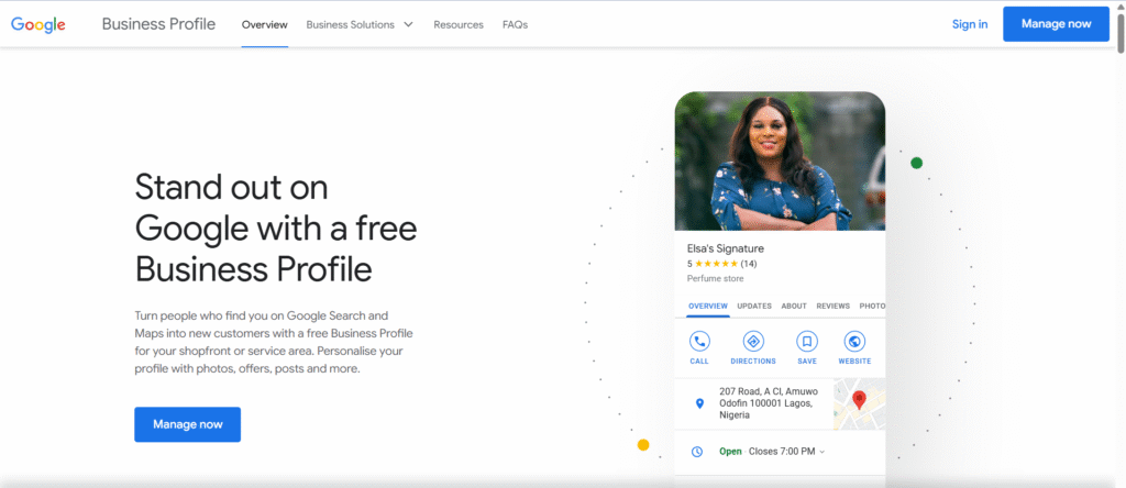 How to Get Your Nigerian Business Listed on Google Without a Website Screenshot of the Google Business page that you go to have your business listed on Google.