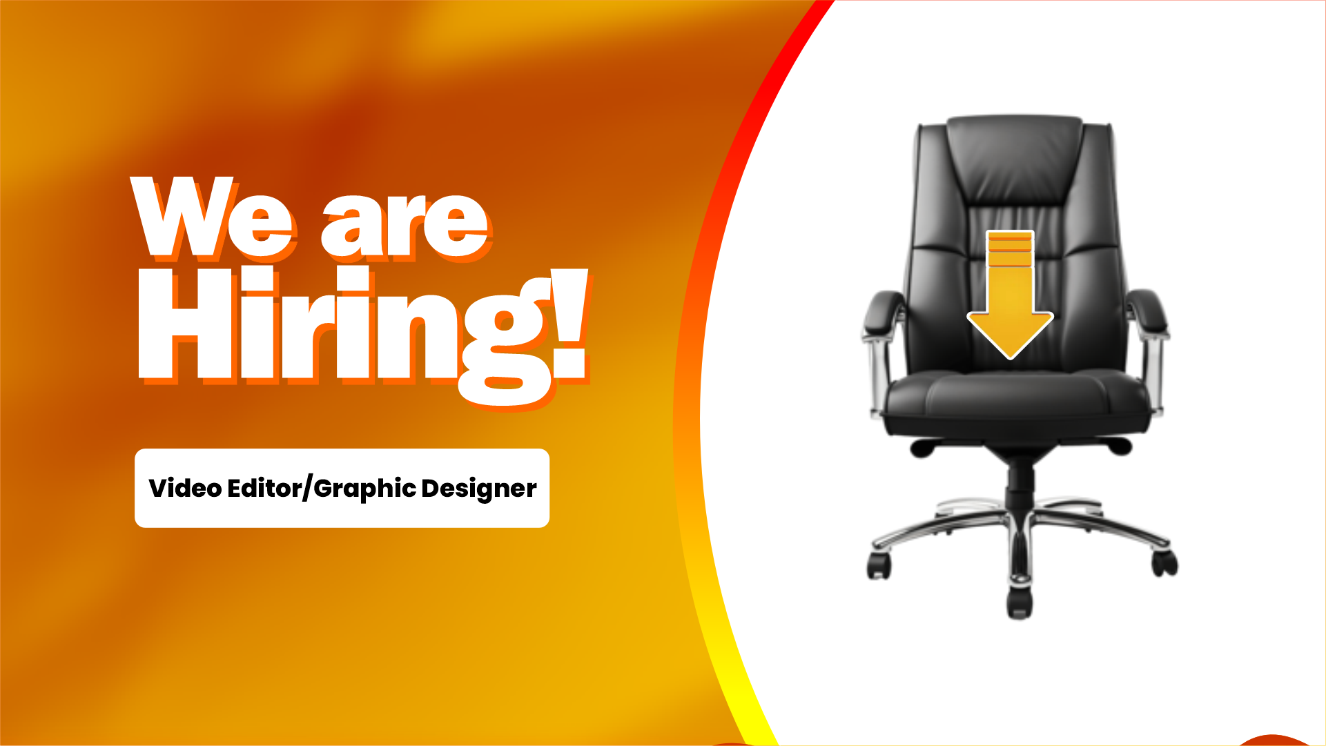 We are hiring - Video Editor/Graphics Designer